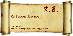 Kalapos Bence névjegykártya
